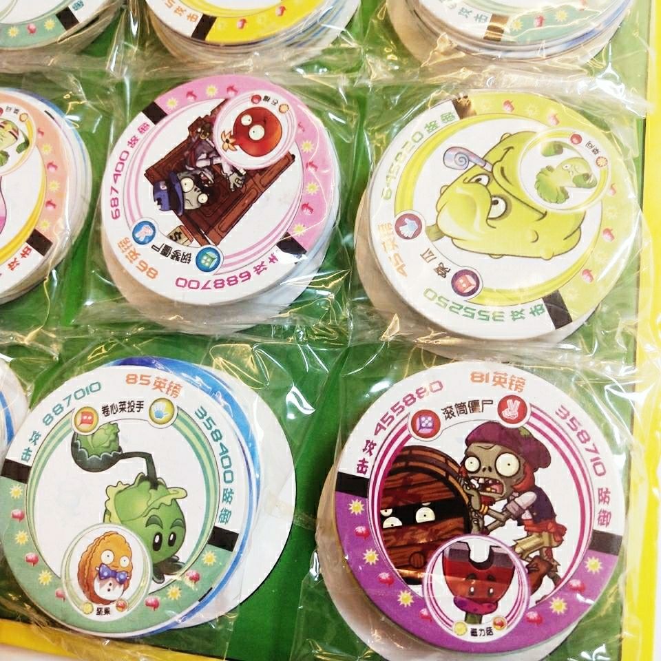 我的世界圆卡 植物大战僵尸圆卡加厚加硬圆卡片小学生对战卡牌 随机3