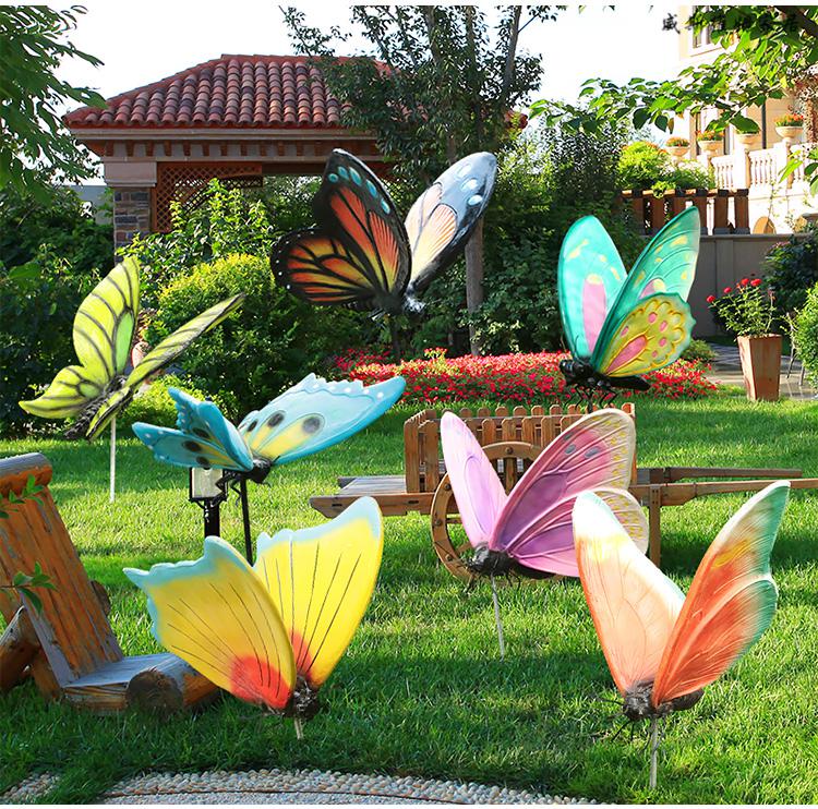 高端公园摆件玻璃钢蝴蝶雕塑园区景观造景小品摆件户外园林仿真动物