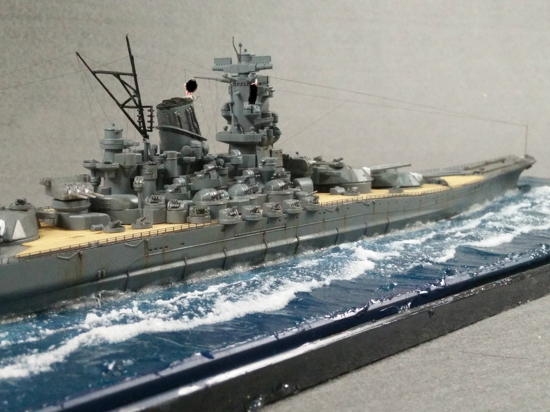 猛仕将大和号战列舰模型r战列舰开火场景海战军舰摆件二战战舰世界