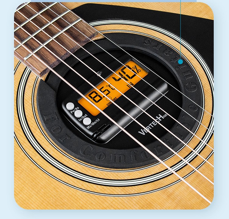 vertech民谣吉他加湿器器木吉他音孔干燥加湿器古典温湿度计音孔直径