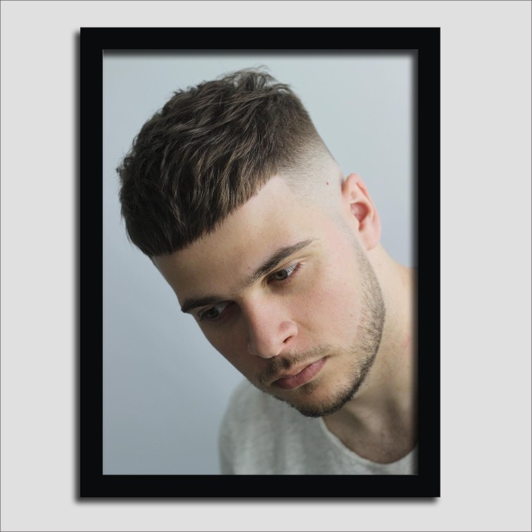 油头发型图男士造型理发店挂画发廊装饰画美发店海报壁画相框墙画宿巢