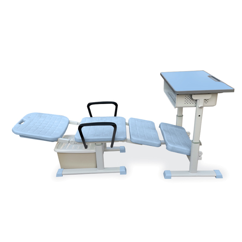 午休课桌椅 新款学校中小学生可躺午休课桌椅可折叠收纳手摇升降午睡