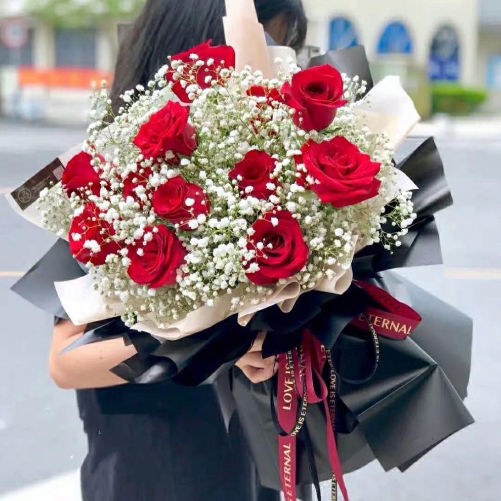 花束包装纸防水纯色雾面纸鲜花包装纸玫瑰花束包装材料花店包花纸花艺