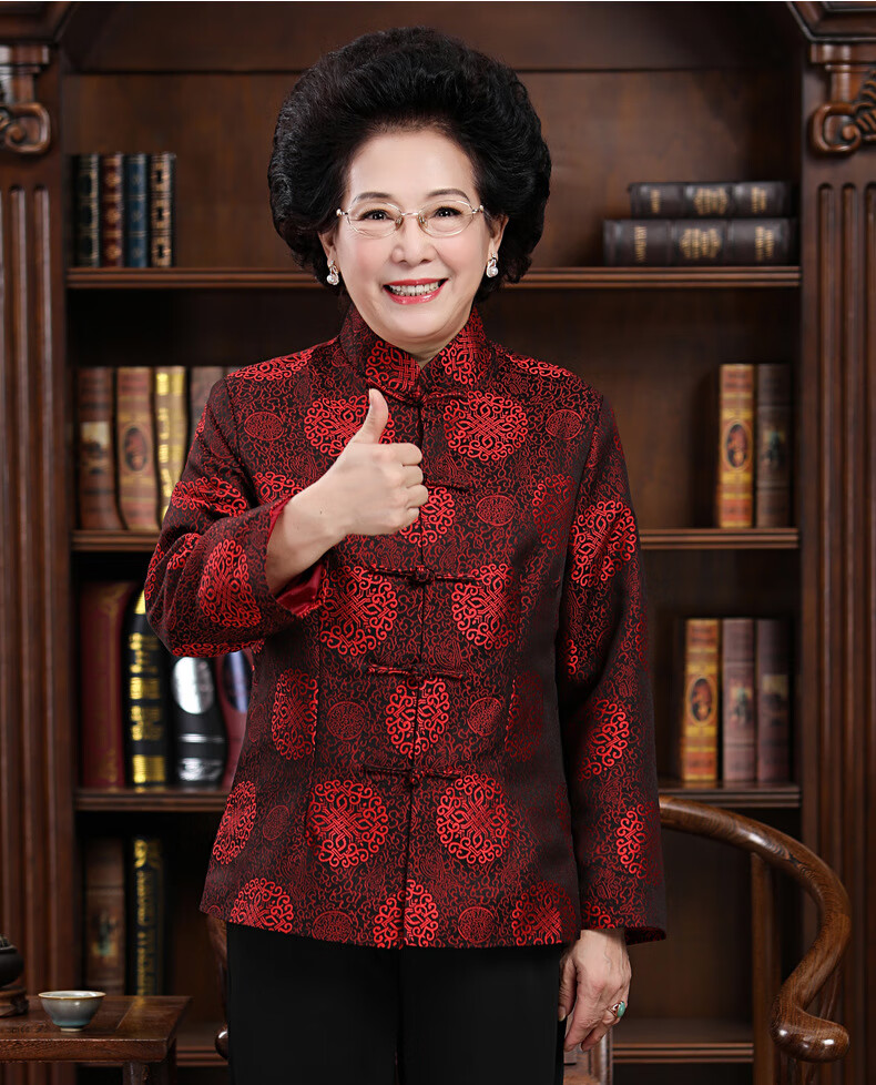 老人唐装祝寿衣男中老年人过寿生日喜庆衣服中国风春秋外套爷爷奶奶