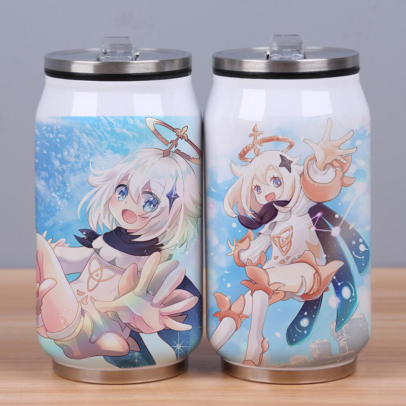 原神游戏保温杯 派蒙可莉刻晴七七周边不锈钢学生定制 生日礼物水杯子