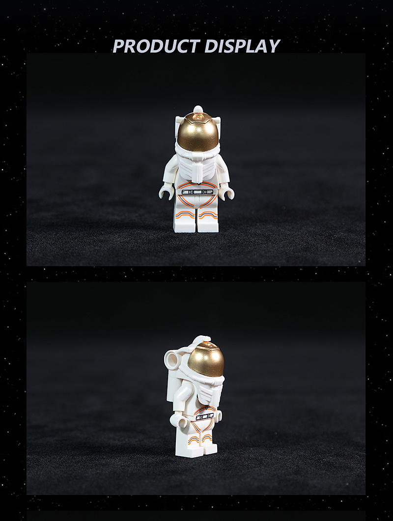 bgtqz第三方抽抽乐超稀有素色太空宇航员人仔展示盒积木拼装小人 英雄
