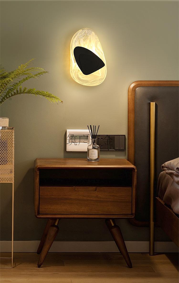 后现代创意客厅水晶墙壁灯床头卧室房设计师样板房艺术北欧壁灯黑色款