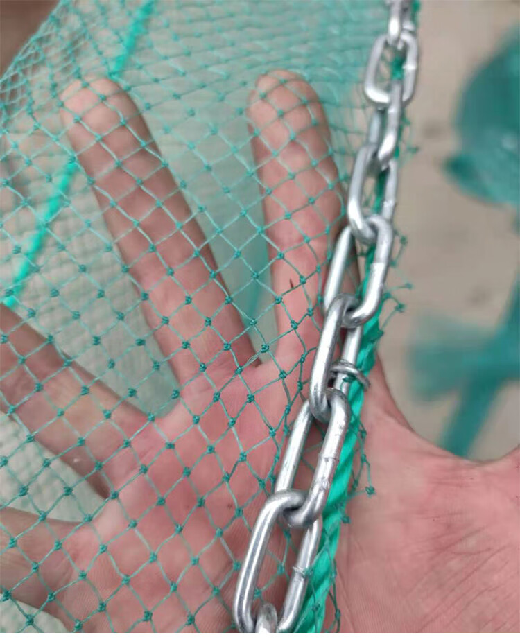 麦基乐双尾小网眼双向连体拦河网八字虎口超大进口铁链底坠捕鱼网可