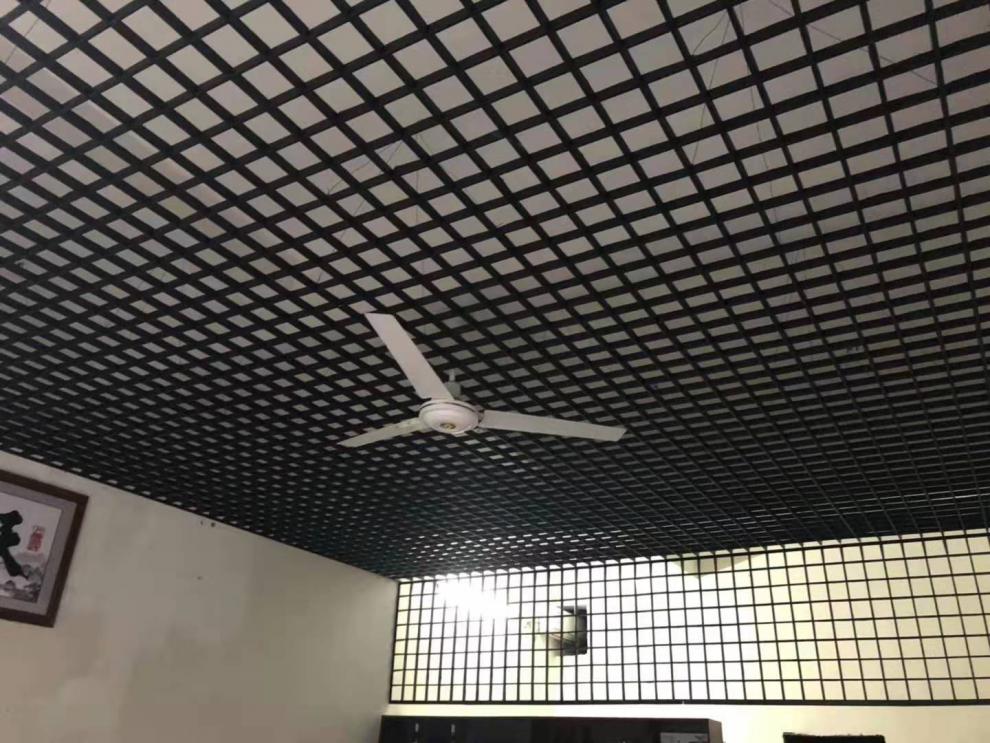 铝铁格栅吊顶天花网格店面装饰材料简易自装方格栏葡萄棚架黑白色 厚