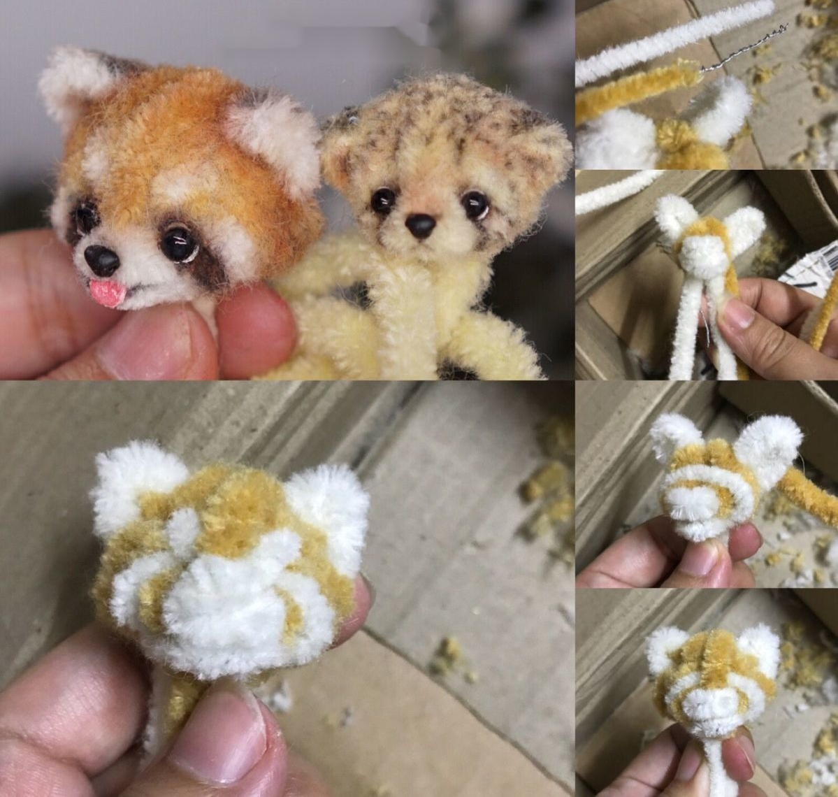 扭扭棒小狗 超密彩色6mm羊毛毛根扭扭棒毛条手工恐龙玩偶自制娃娃抖音