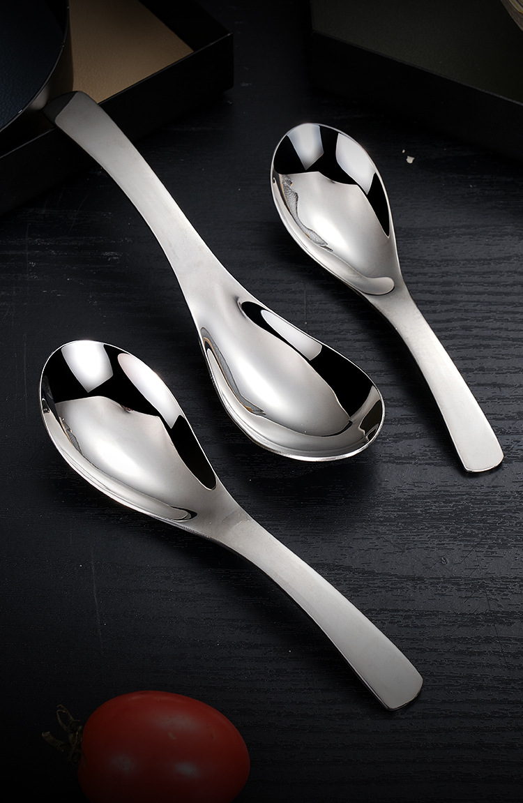 加厚304不锈钢勺子儿童汤勺饭勺不锈钢餐具中式汤勺调羹大号