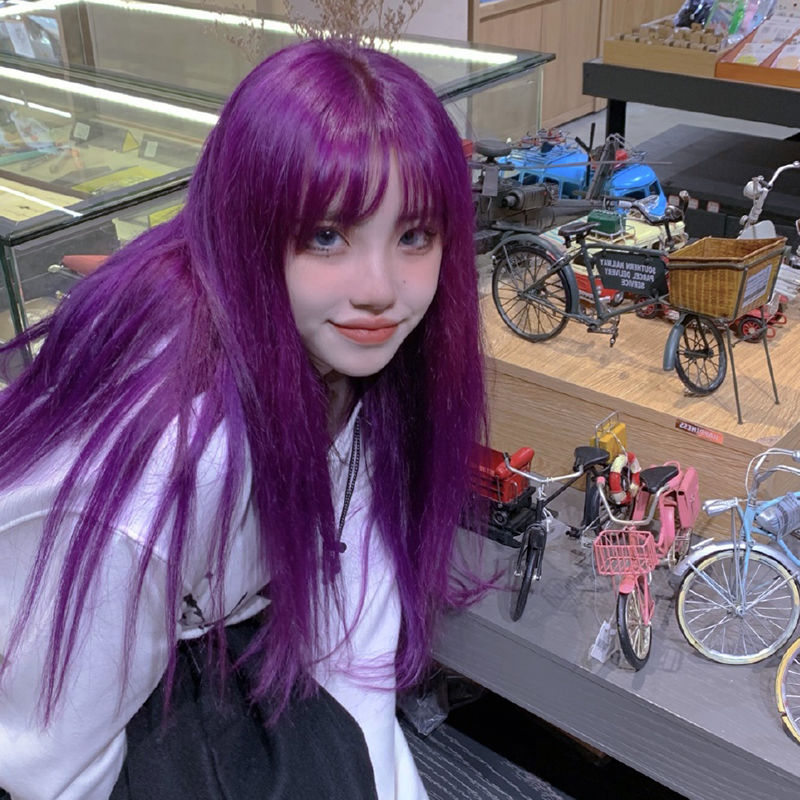 冷紫色送 网 夹子 假发