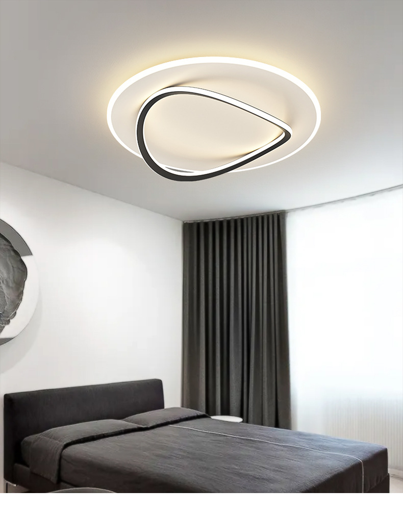 opudg北欧ins创意卧室主灯极简圆形led灯具现代简约餐厅房间主卧吸顶