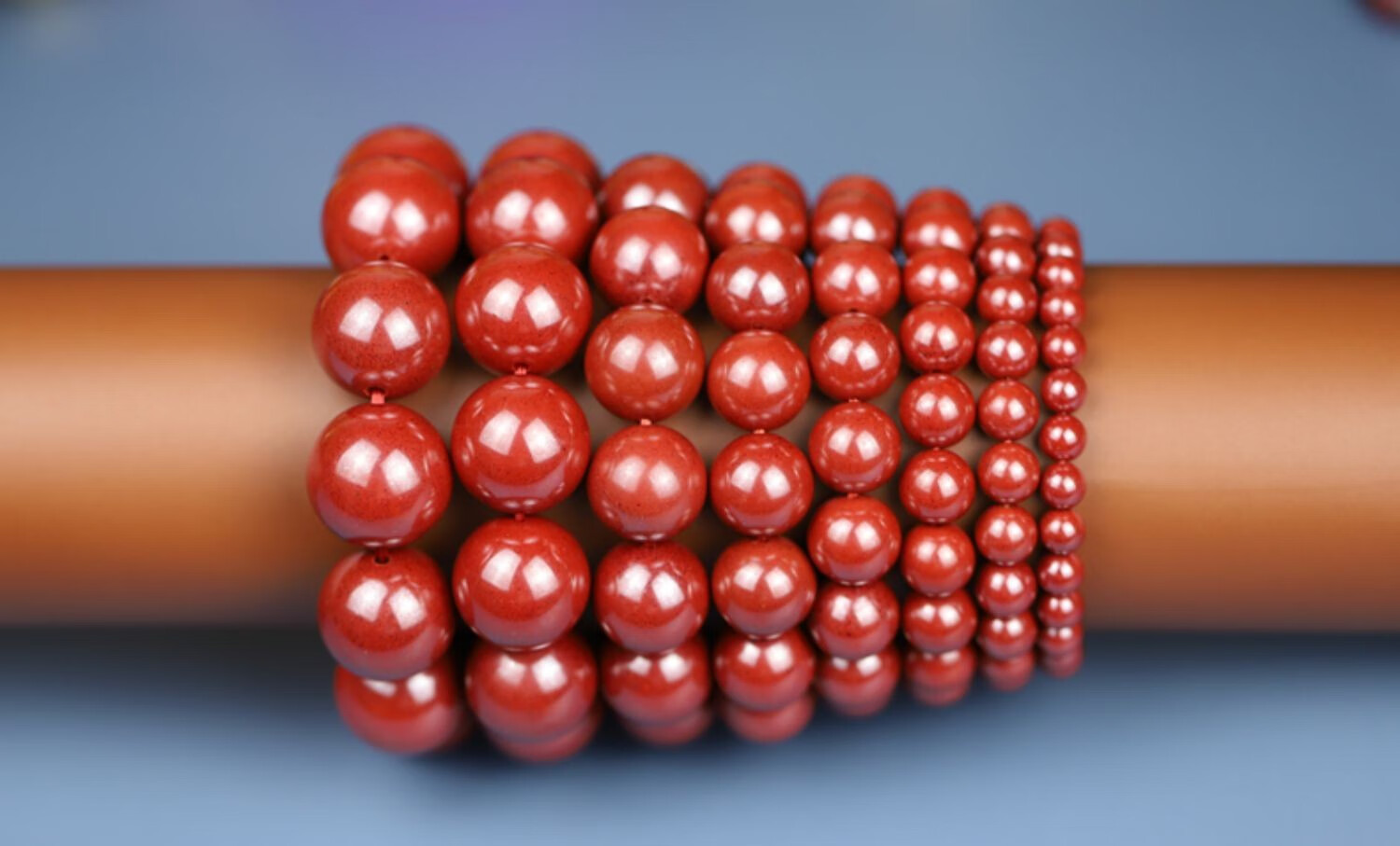 檀福匠湘西帝王砂朱砂手串原石特级紫金沙手链本命年礼物男女饰品帝王