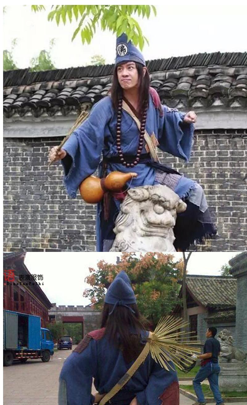 活佛济公舞台戏服陈浩民同款演出服饰灰色衣服上衣裤子帽子s155160
