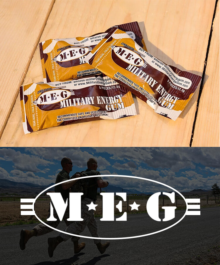 【国内现货】美国meg咖啡因军事口香糖考试应急 薄荷味一包(蓝色)