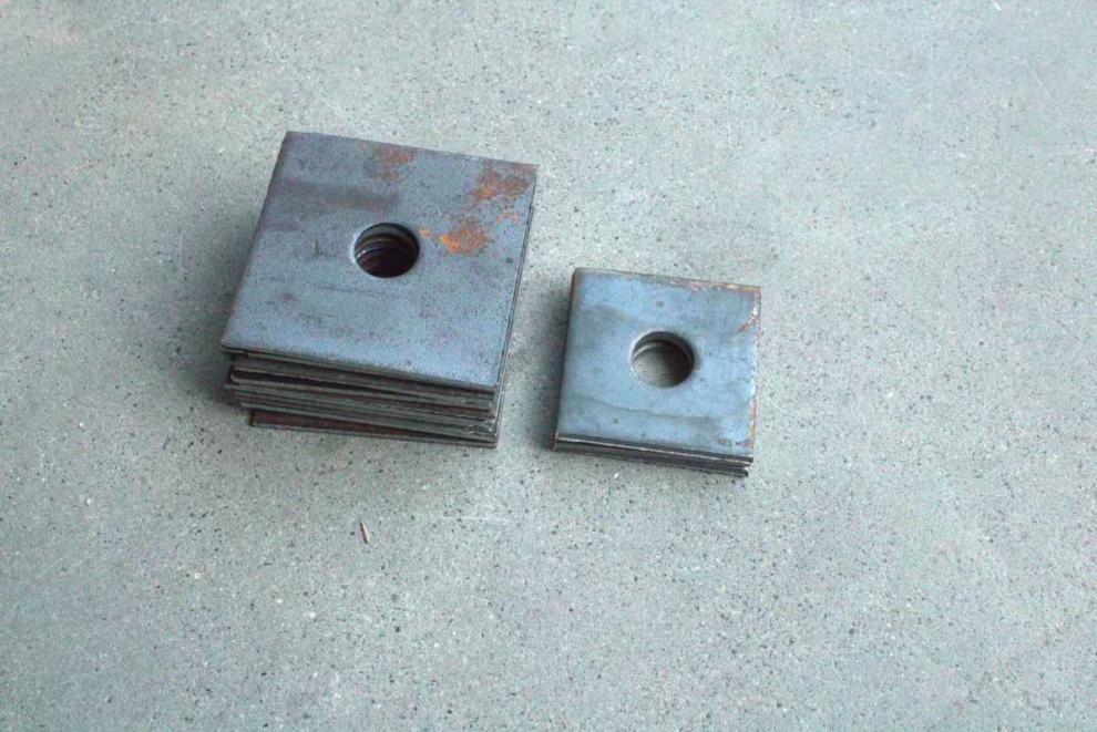 方垫正方形止水螺杆焊片平垫本色垫片四方垫片加大加厚垫圈地脚5050孔