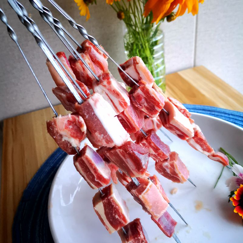 烧烤羊排串鲜羊排新鲜冷冻烧烤食材半成品烤肉串食品小吃10串一包