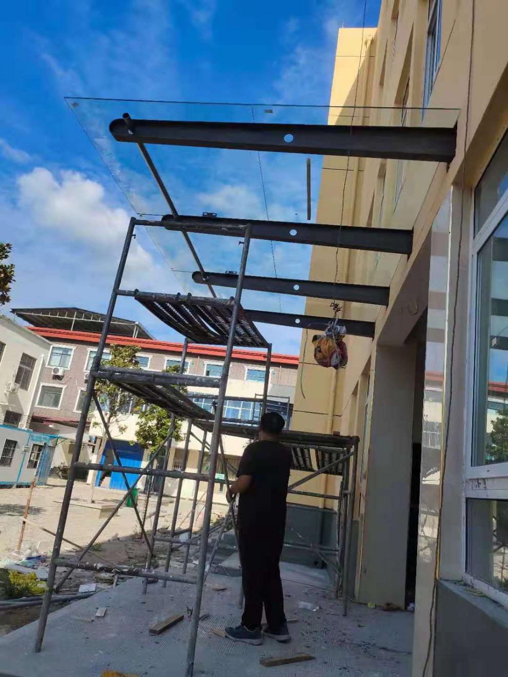 雨棚钢梁牛腿支架点式玻璃幕墙爪件门头工字挑梁铁不锈定做制h型tg可