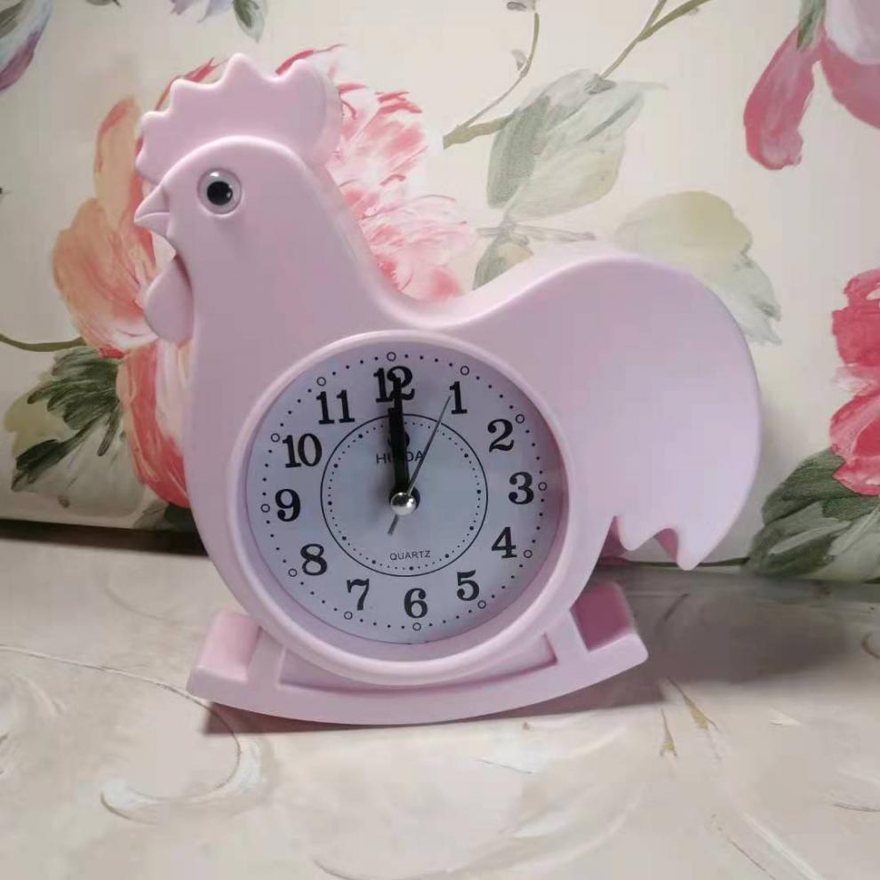 公鸡闹钟大公鸡闹钟个性时尚创意儿童可爱卡通简约钟表小鸡桌摆闹表