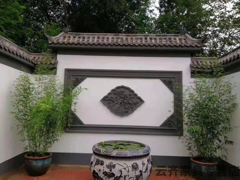 中式仿古砖雕影壁墙庭院室外砖雕照壁浮雕古建外墙装饰