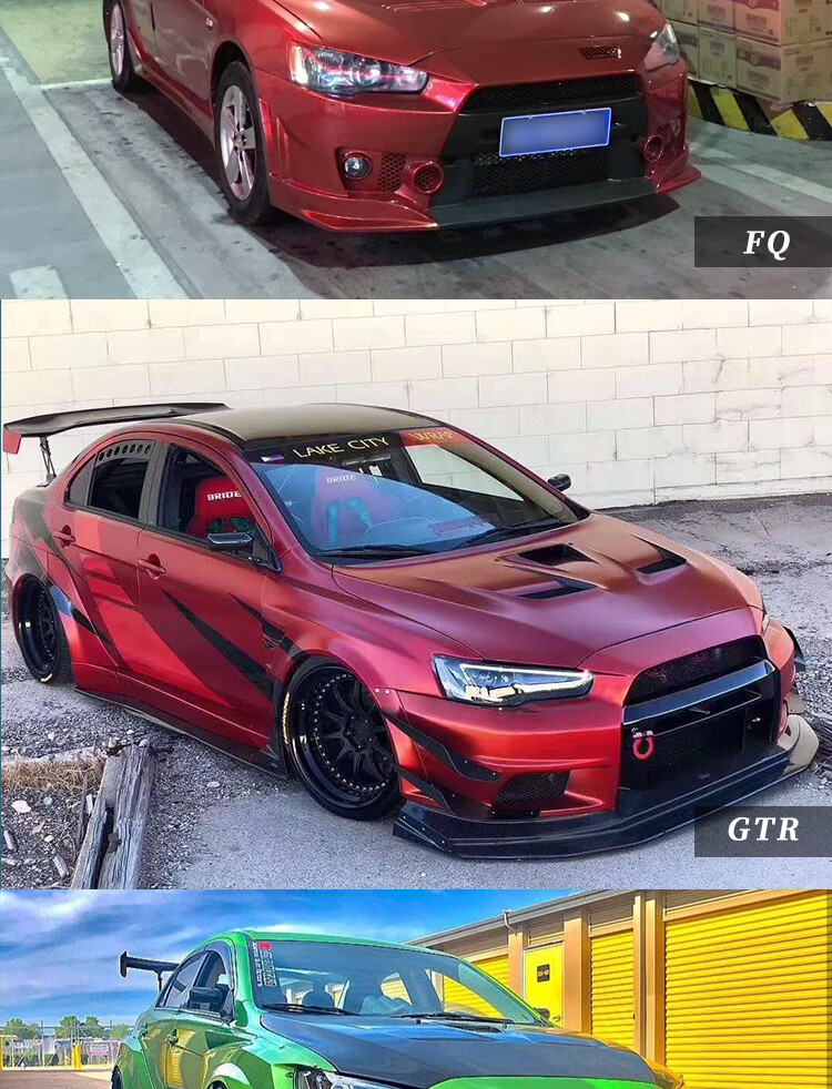 适用三菱翼神改装件大包围evo分体前杠 fq前杠gtr前杠varis前杠 哑光