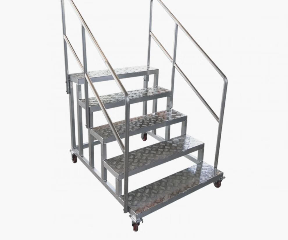 铝合金焊接工业踏步登高梯台铝合金登高车二三四五步踏台家用3步高750