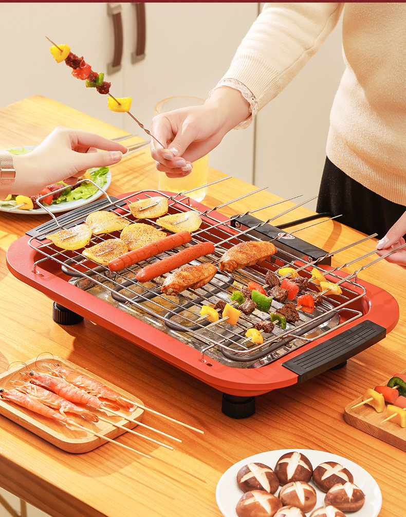 卡利帕电烤炉家用烧烤室内无烟烧烤架家用烤盘烤肉烤串机烧烤工具用品