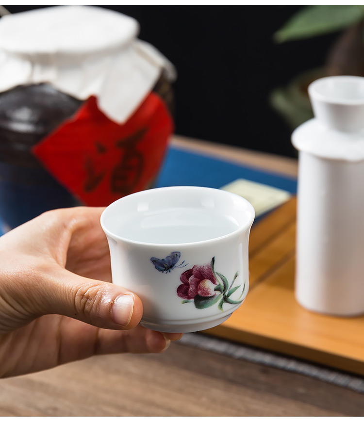 老式小酒盅大号二两酒杯家用白酒陶瓷酒樽一两老式小酒盅黄酒米酒碗