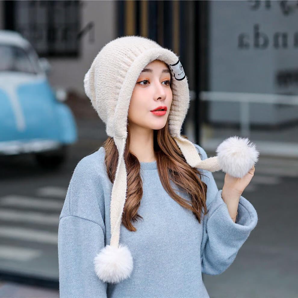 【高品质】【毛线帽女】2020冬季新款针织帽子女士韩版潮冬季保暖月子