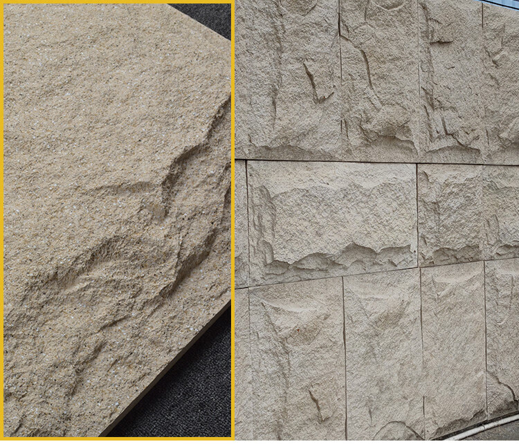 蘑菇石青石板轻质文化石pu石皮1200x600仿真蘑菇石石材大板电视背景墙