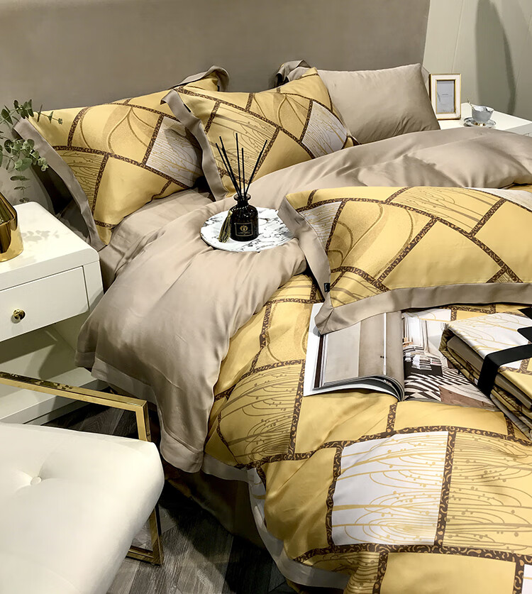 毕加索四件套高端100支双面天丝床品四件套夏季冰丝被套裸睡丝滑床单