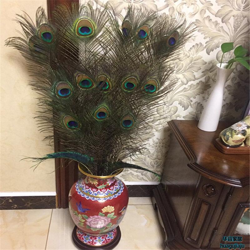 大眼睛真孔雀羽毛翎尾 diy工艺家居花瓶装饰品摆设 买5根多发1根 40