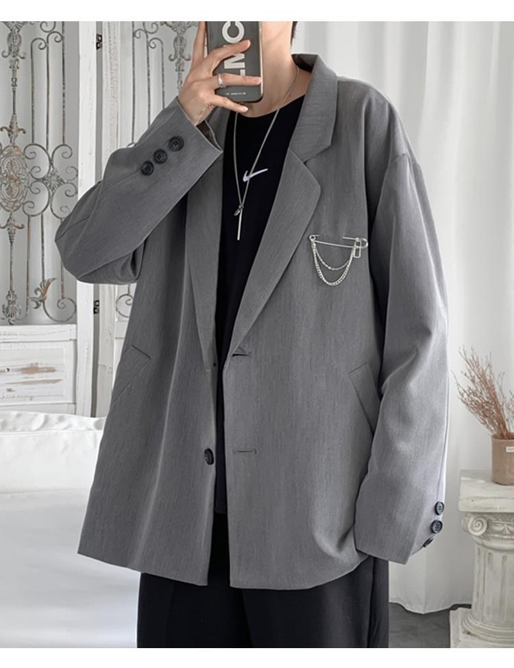 男装感休闲西服男士秋季设计感正装上衣韩版痞帅ifashion西装外套春装