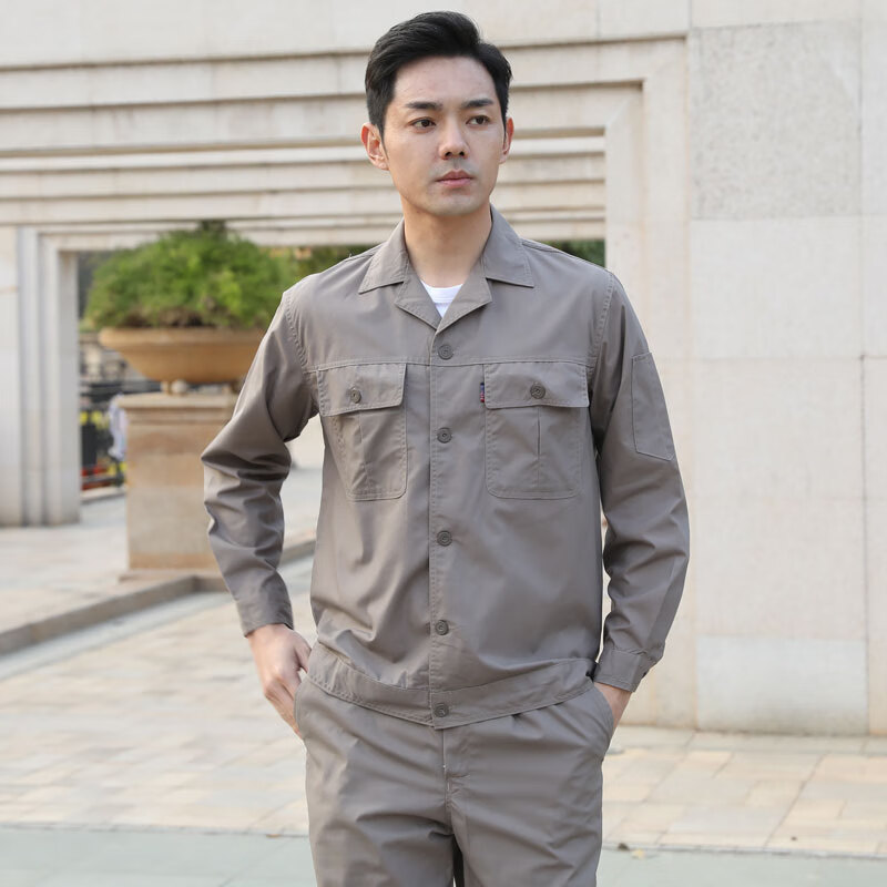 舒嘎夏季工作服套装男耐磨劳保服工地劳动汽修薄款夏装长袖工衣定制y