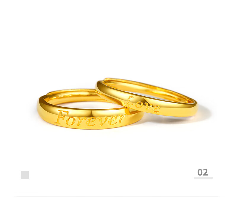 周大生黄金对戒新款999足金光面love活口结婚戒指情侣指环礼物339g