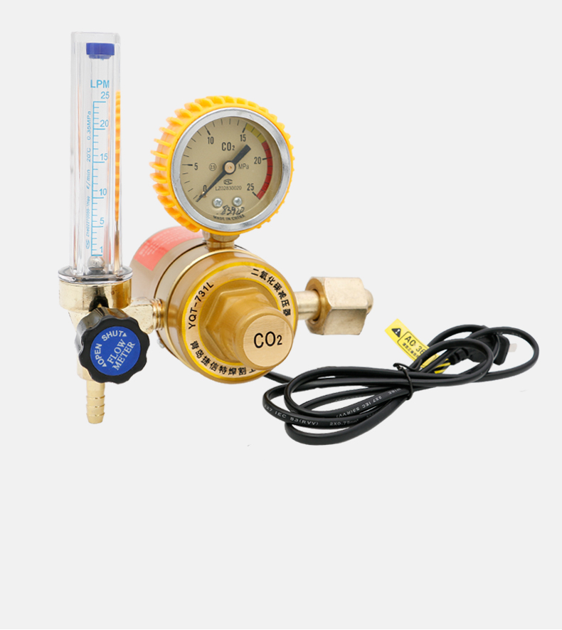 二氧化碳减压力表co2混合气体加热器36v110v220v二气保焊机减压阀精品