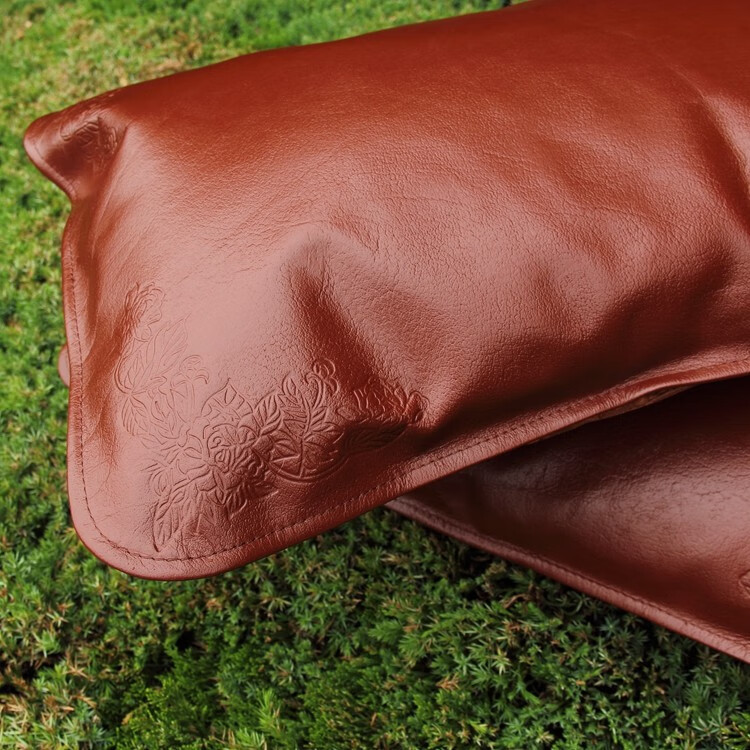 2022新款牛皮枕头套牛皮枕套夏季凉席枕席单人头层水牛皮海宁真皮一对