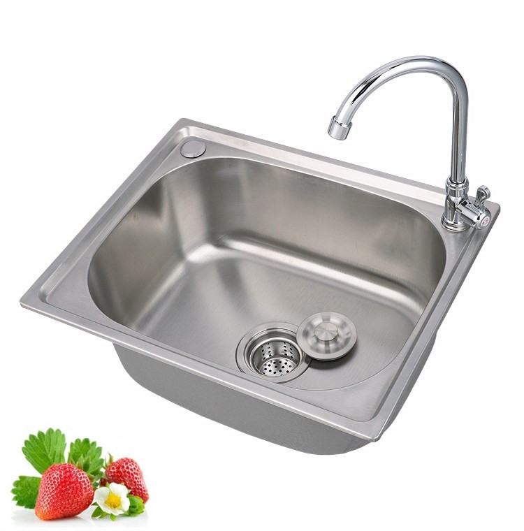 304单盆不锈钢水盆厨房家用小单槽洗菜盆水槽池洗手盆洗碗水斗10厚度