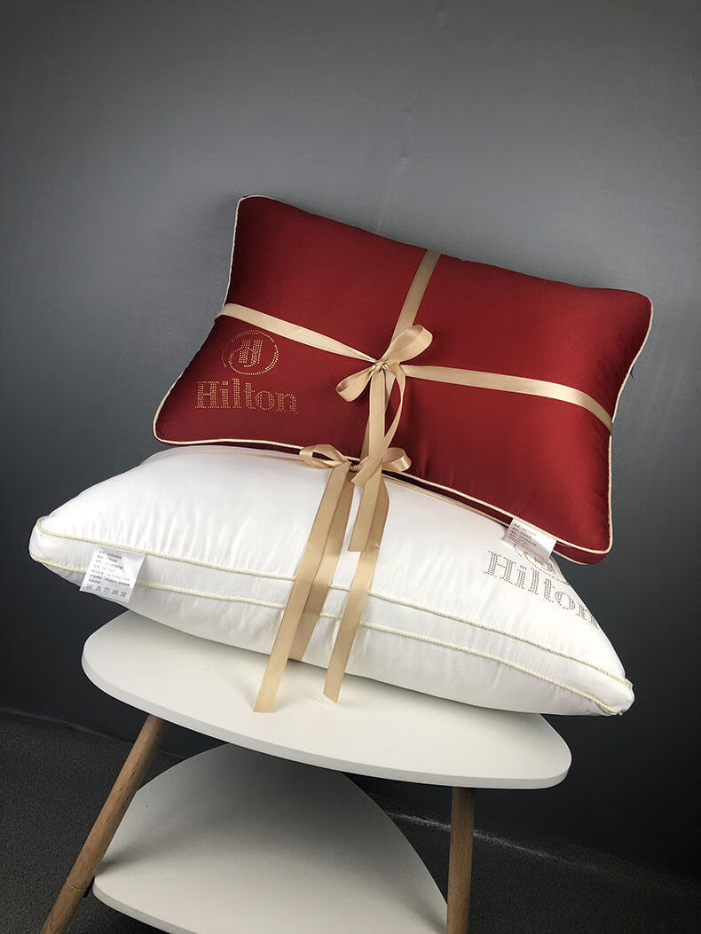 希尔顿酒店羽丝绒枕头芯不塌成人护颈助眠枕头一对宿舍单人只希尔顿