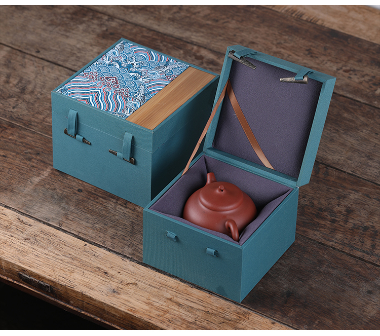 壹朵森云锦镶竹片紫砂壶包装盒茶杯主人杯建盏陶瓷器收纳定制礼品盒卫