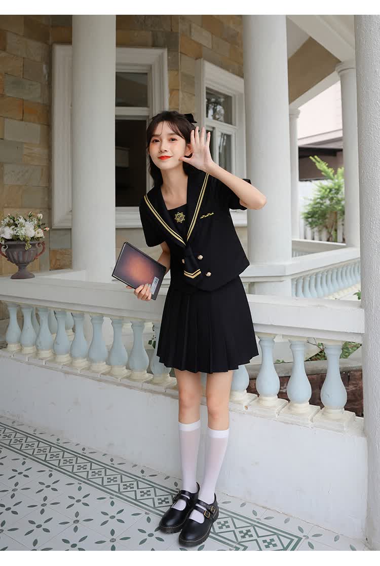 jk制服套装女学院风春夏季2022新款不良jk短裙版日系少女水手服小个子