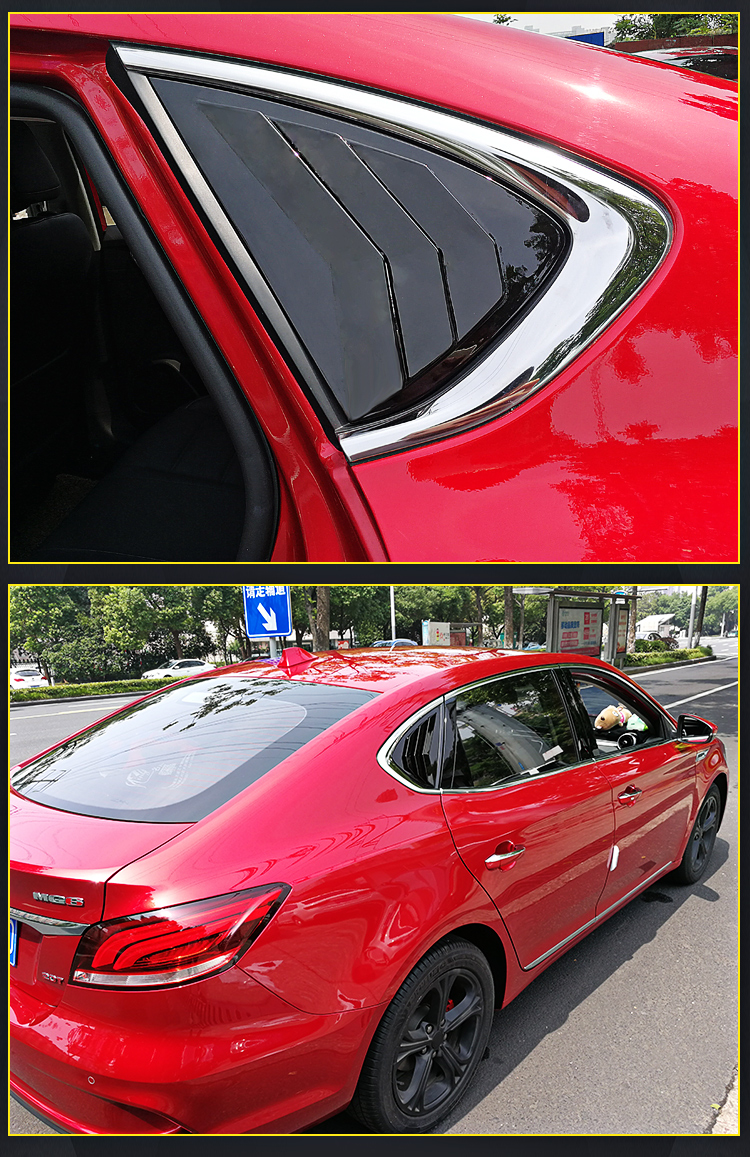 适用于新名爵mg6改装后窗百叶窗mg6后侧野马款百叶窗三角窗出风口装饰