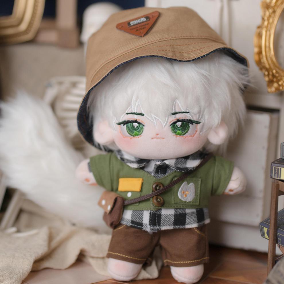 棉花娃娃男娃20厘米棉花娃娃新兔毛兽耳尾巴公仔带骨架 mafia 无骨架