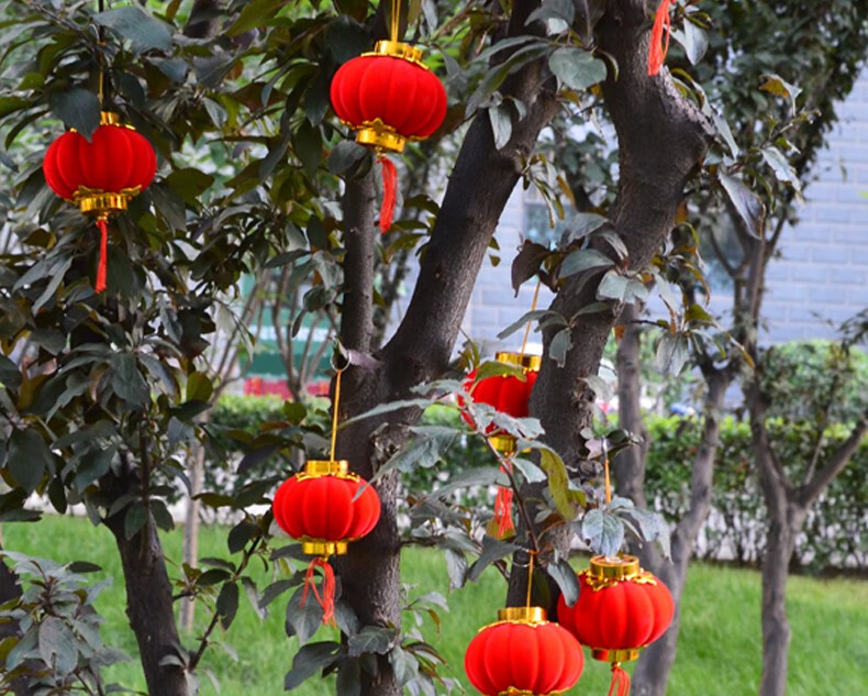 新年春节挂饰新房结婚乔迁装饰用品挂件室内外盆景树上红灯笼挂件装饰