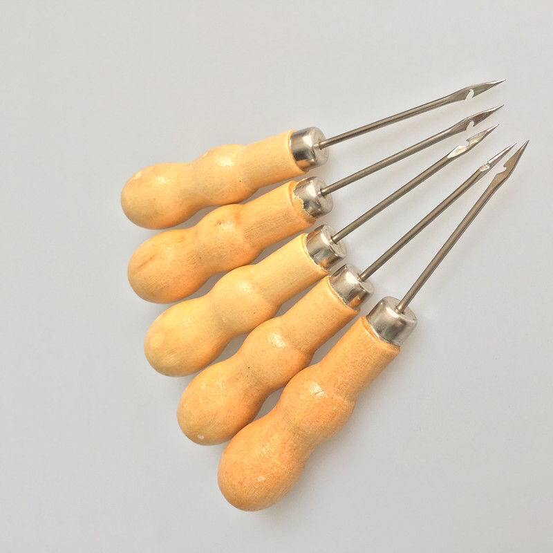 纳鞋底针缝包锥子修鞋补鞋工具直孔锥子带钩锥子直锥子r 千枚通【5把