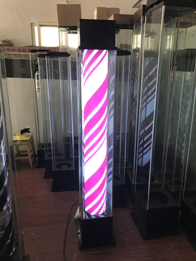 美容美发转灯落地灯箱发廊标志灯理发店玻璃水晶led广告灯 170*25内外