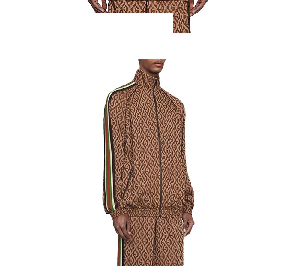 gucci 古驰印花拉链休闲夹克 古奇男士高领立领长袖外套上衣 587358 s