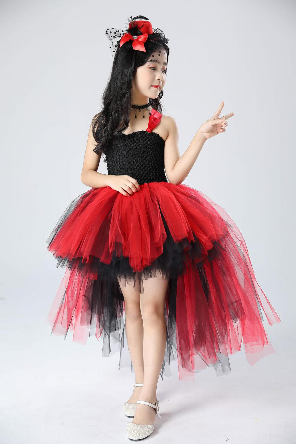 儿童t台秀时装亲子走秀潮服个性蓬蓬裙女孩演出燕尾裙创意模特秀 礼服