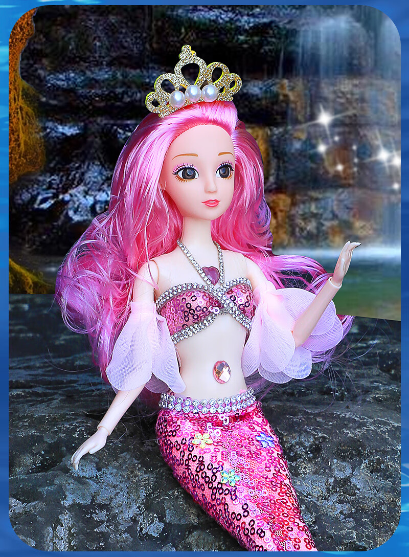 换装娃娃玩具会说话的美人鱼公主精致手工玩偶仿真儿童玩具女孩篱芭比